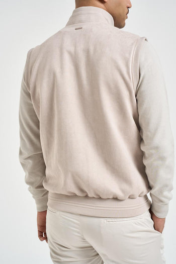 Gilet uomo in suede beige - 5