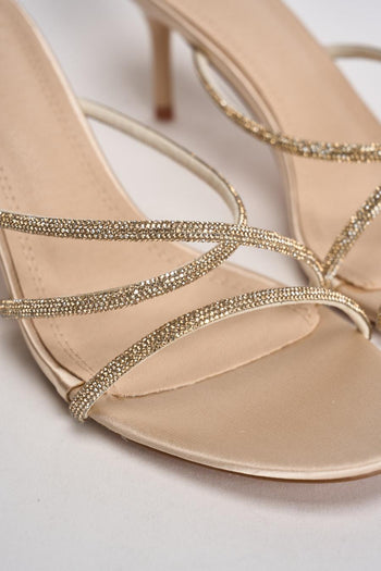 Sandali donna con strass oro - 4