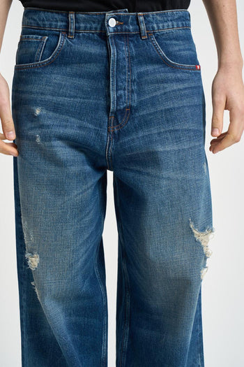 Jeans uomo gamba dritta blu - 4