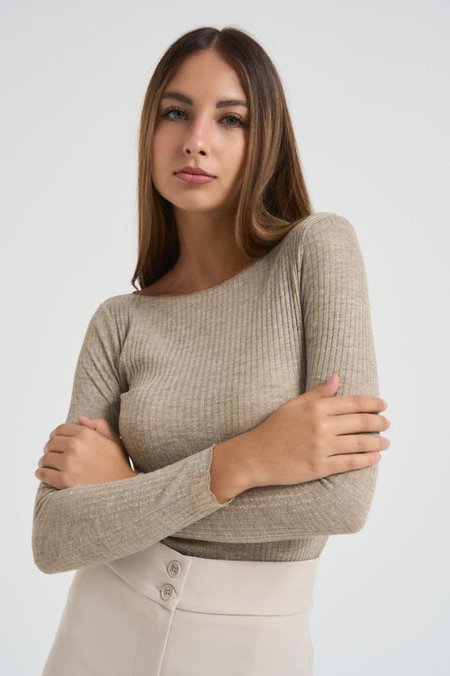 Maglia donna beige - 2