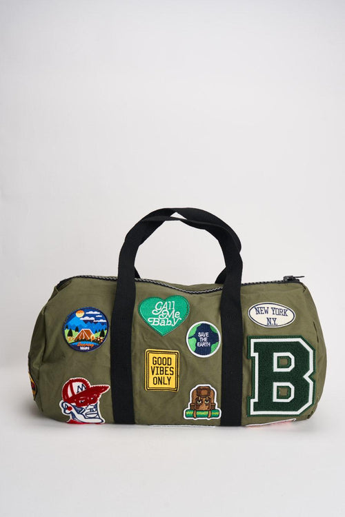 Borsone uomo con patch verde - 1