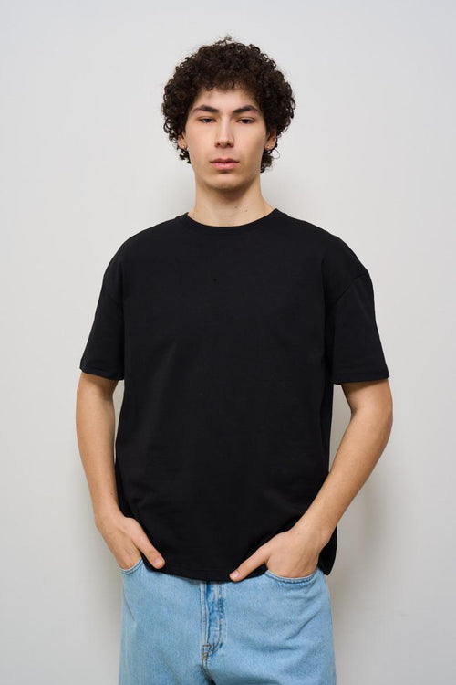 T-shirt uomo girocollo nera - 1