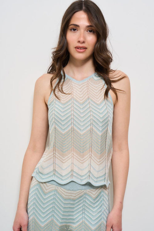 Top donna in maglia multicolor - 2