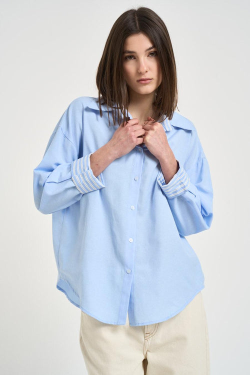 Camicia donna celeste - 1