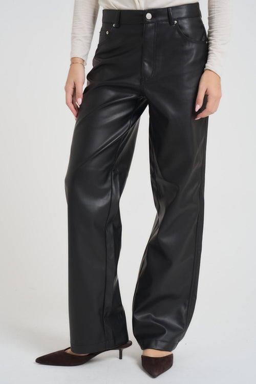 Pantalone donna ecopelle nero