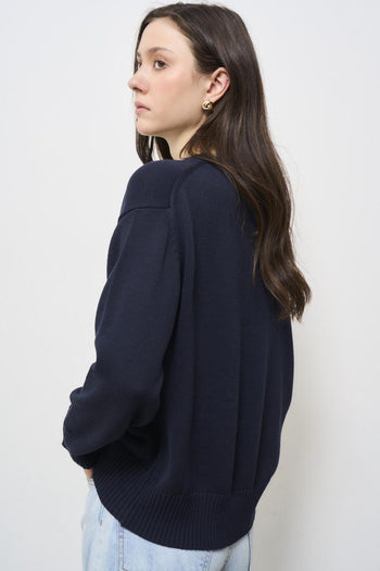 Maglia donna girocollo blu - 6