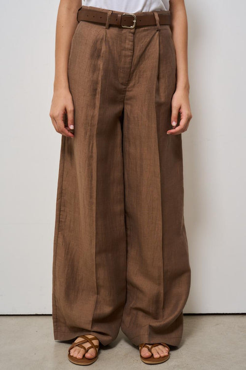 Pantalone donna a palazzo marrone