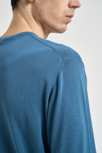 Maglia uomo girocollo azzurro - 5