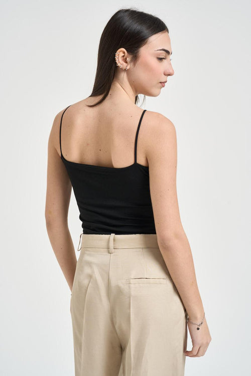 Top donna con spalline nero - 2