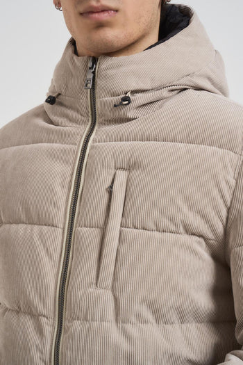 Piumino uomo in velluto pietra - 3