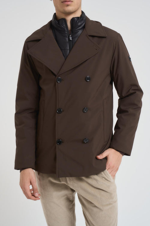 Giubbotto uomo doppiopetto marrone - 2