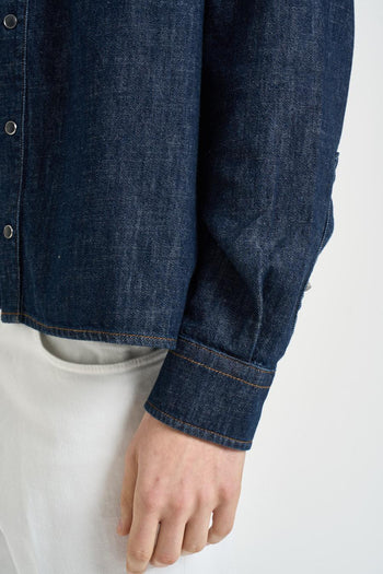 Camicia uomo in denim blu - 4