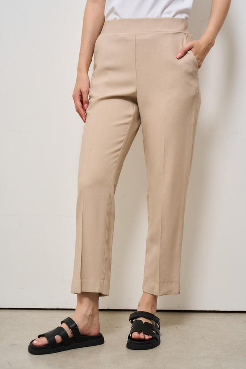 Pantalone donna a sigaretta beige - 2