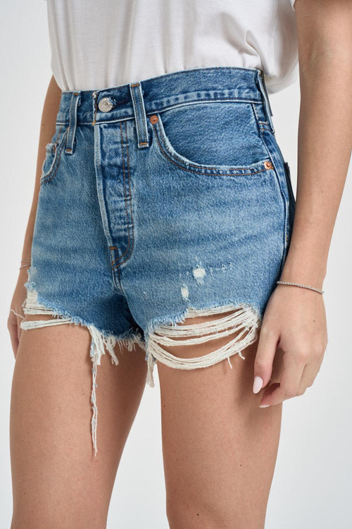 Shorts donna 501 in denim blu - 2