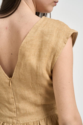 Top donna con nodo beige - 4