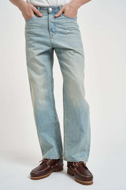 Jeans uomo gamba dritta in denim chiaro