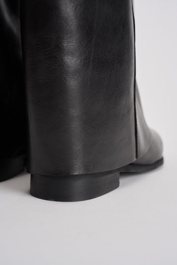 Stivale donna texano in pelle nera - 5