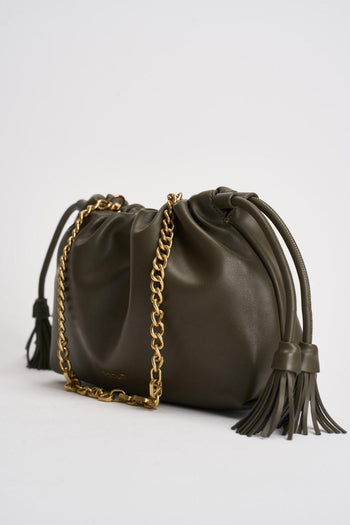 Borsa donna in ecopelle verde militare - 4