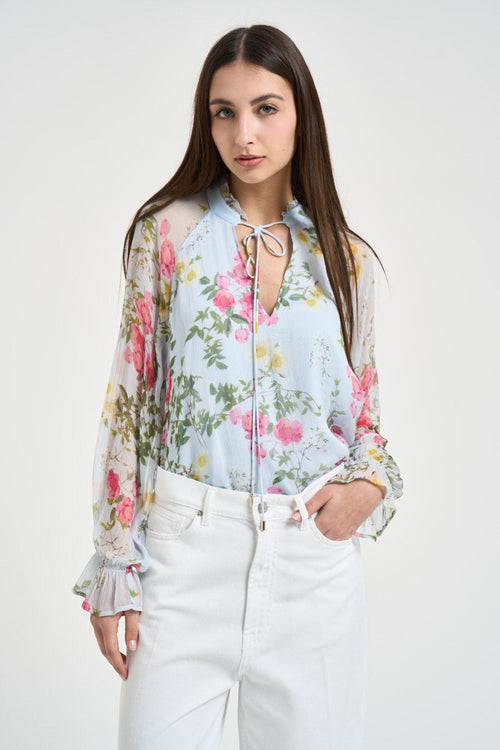 Blusa donna fantasia a fiori - 1