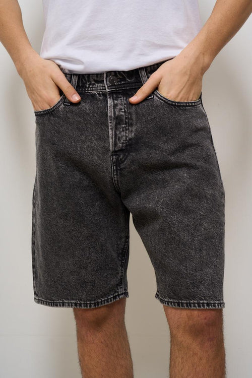 Bermuda uomo cargo in denim grigio - 2