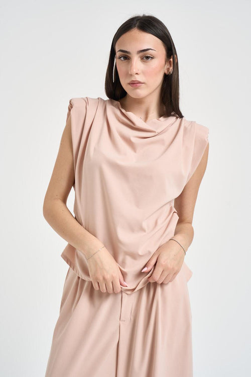 Abito con blusa e pantalone rosa cipria - 2