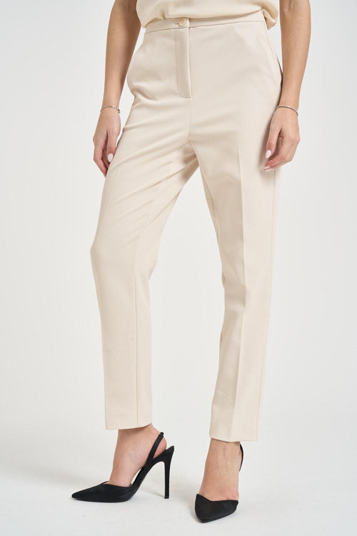 Pantaloni donna a sigaretta panna - 2