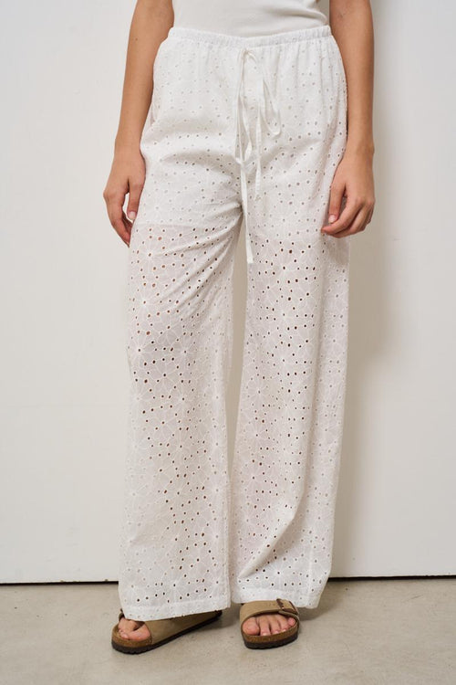 Pantalone donna in pizzo bianco - 2