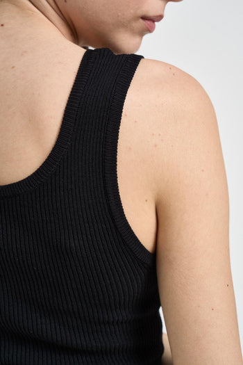 Top donna a costine nero - 4