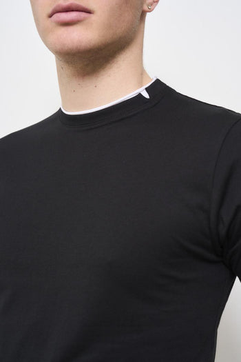 T-shirt uomo girocollo nera - 3