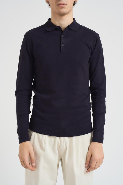 Maglia uomo con collo a polo blu