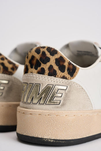 Sneakers donna bianca e glitter dorati - 8