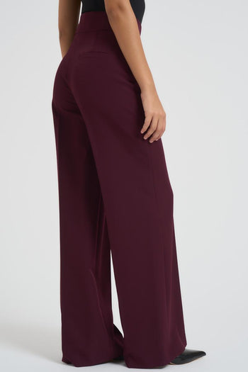 Pantalone donna dritto bordeaux - 5