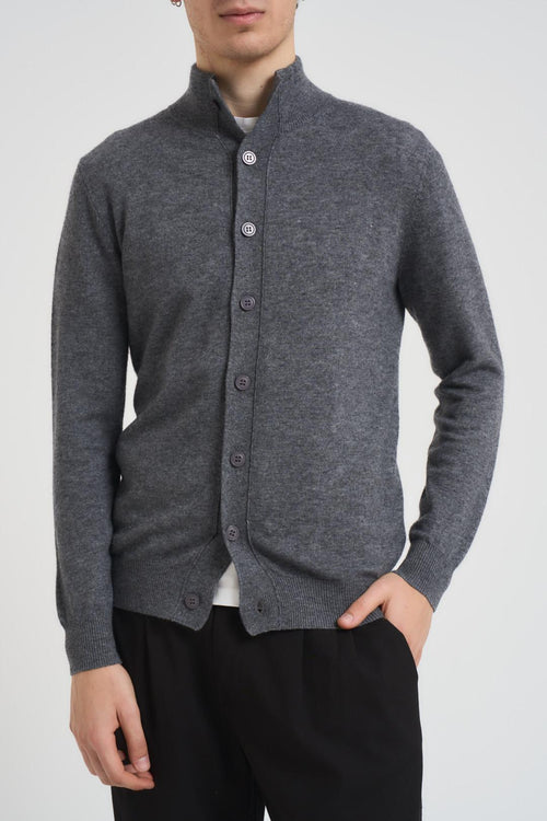 Cardigan uomo mezzo collo grigio
