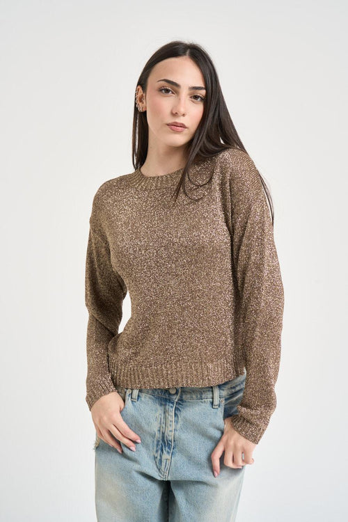 Maglia donna lurex bronzo