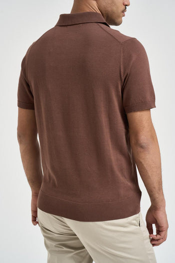 Polo uomo in maglia marrone - 3