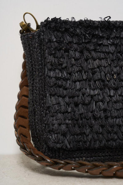 Pochette donna Hafa in rafia nera - 2