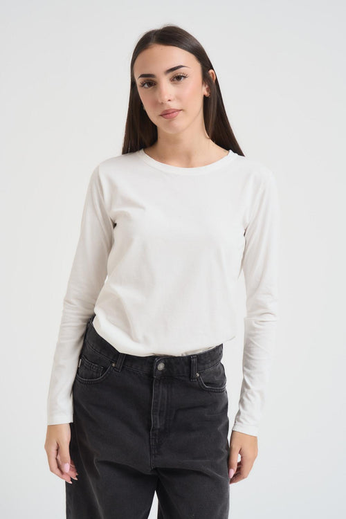 Maglia donna a maniche lunghe bianco