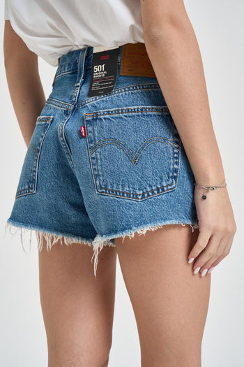 Shorts donna 501 in denim blu - 4