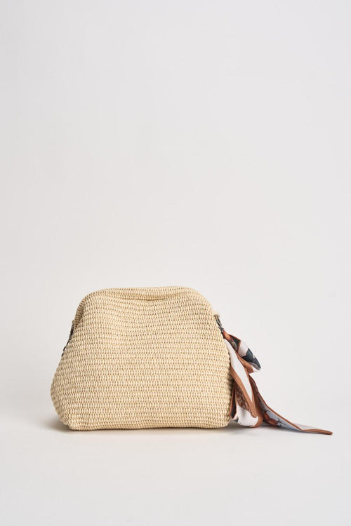 Borsa donna in rafia beige