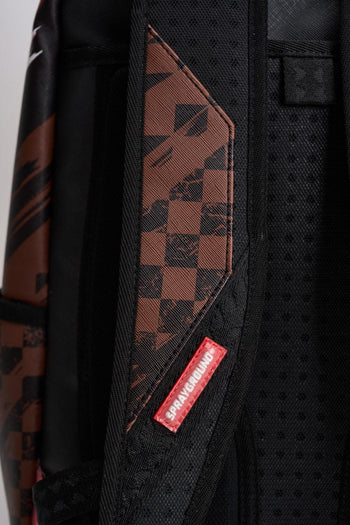 Zaino uomo shark mouth check marrone e nero - 7