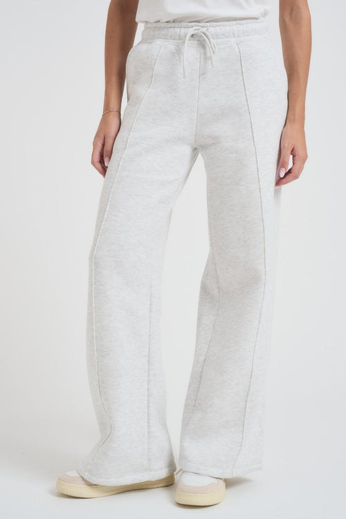 Pantalone donna a palazzo Demiz grigio chiaro - 2
