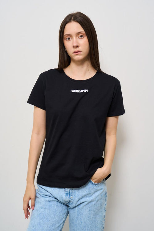 T-shirt donna girocollo nera