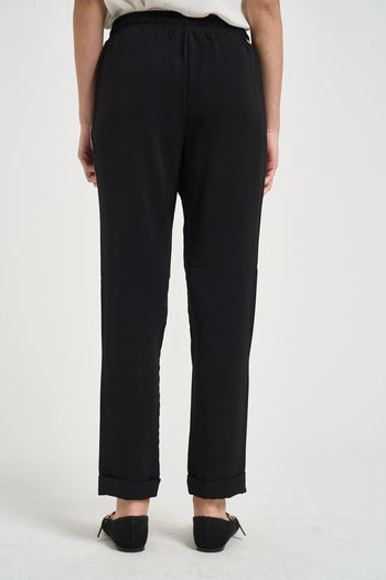 Pantalone donna tuta nero con strass - 4