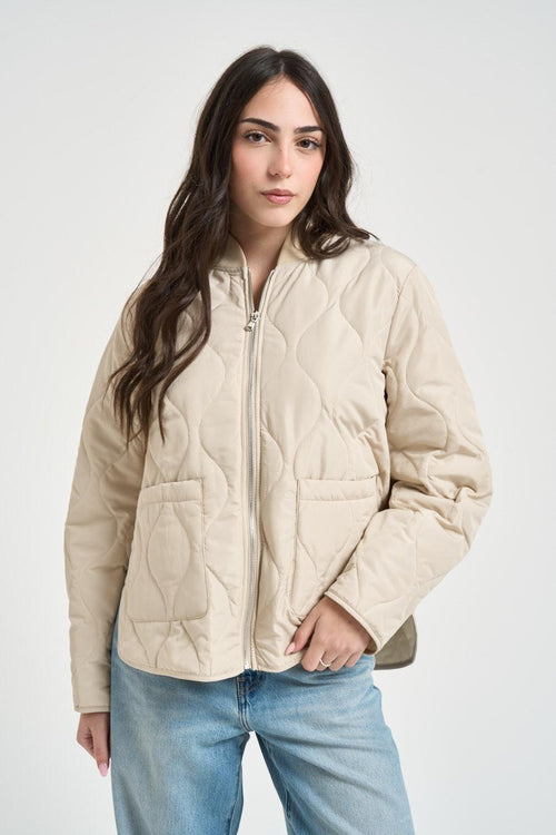 Bomber donna trapuntato panna