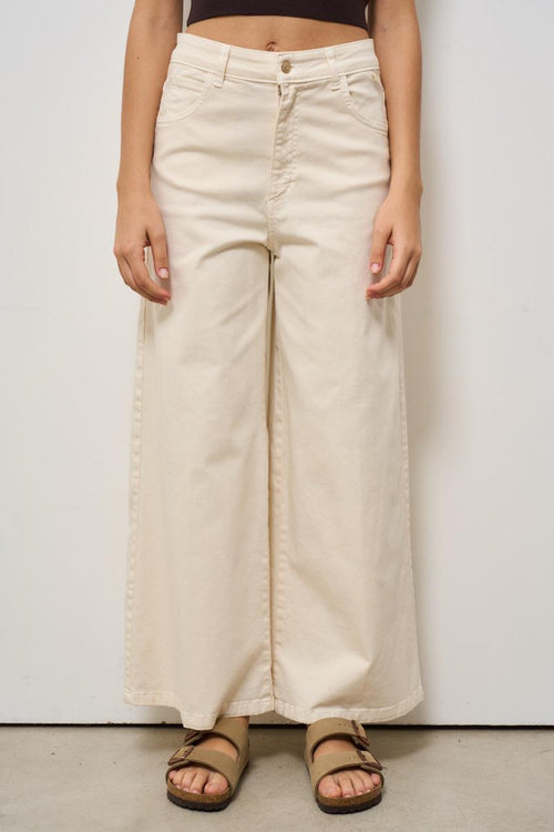 Jeans donna a palazzo burro