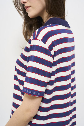 Polo donna a righe blu - 5