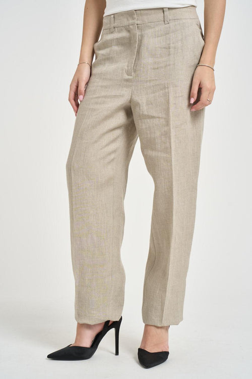 Pantalone donna dritto beige