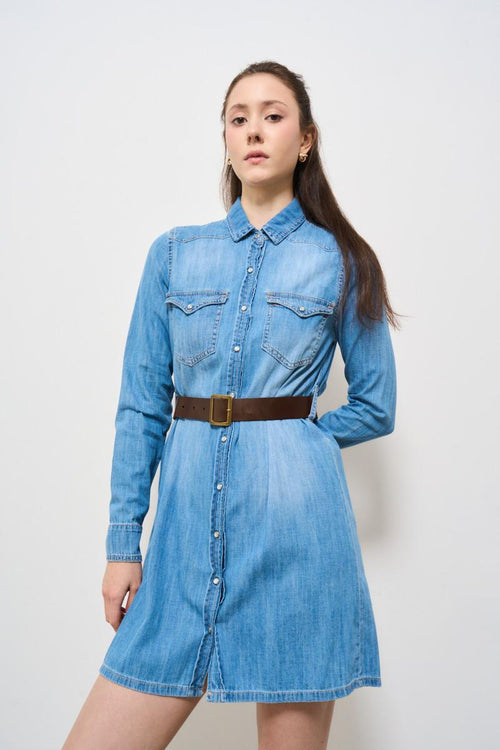 Abito donna in denim chiaro