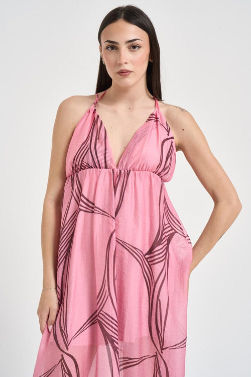 Abito lungo donna floreale rosa - 2