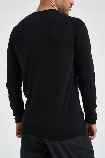 Maglia uomo girocollo nera - 4